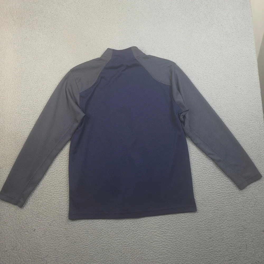 Michigan Wolverines 1/4 Zip Pullover Mens Large Blue Gray Textured Pro Edge